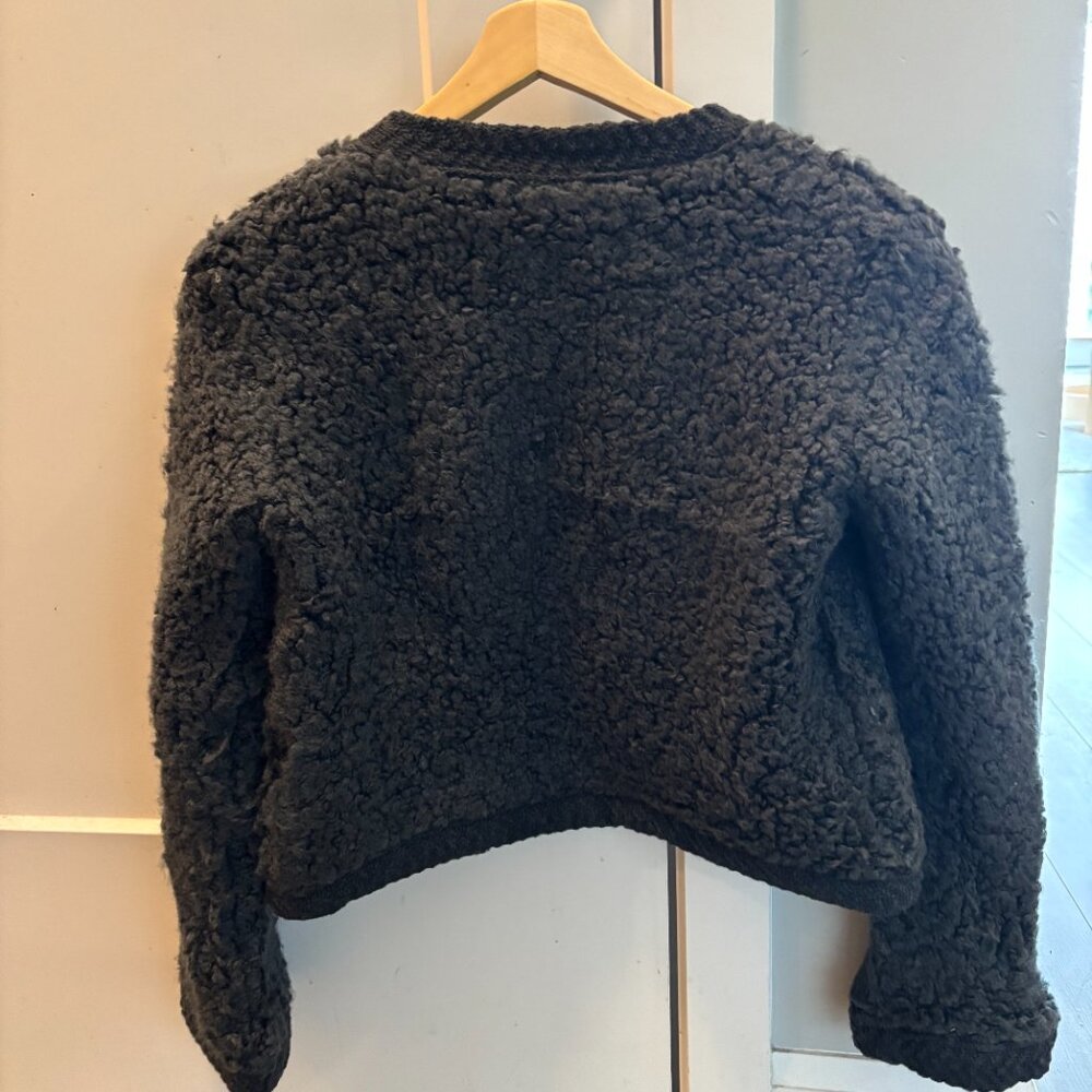 Massimo Dutti Sheep Skin Boucle Knit Alpaca Blend Cardigan - Picture 3 of 3